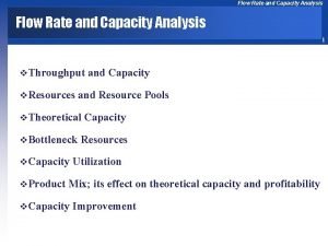 Process capacity analysis