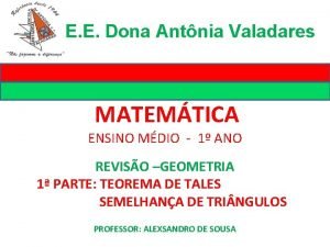 E E Dona Antnia Valadares MATEMTICA ENSINO MDIO