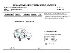 FORMAT NASKAH MATERI POKOK ELEARNING TopikJudul SISTEM KEMUDI