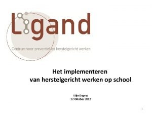 Het implementeren van herstelgericht werken op school Stijn