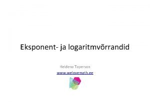 Eksponentvõrrandi lahendamine