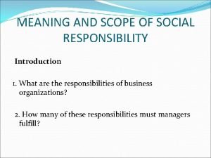 Social responsibility of a person