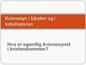 Kjønnsroller kristendommen