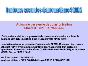 Automate passerelle de communication Ethernet TCPIP MODBUS Lautomatisme