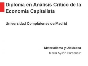 Diploma en Anlisis Crtico de la Economa Capitalista