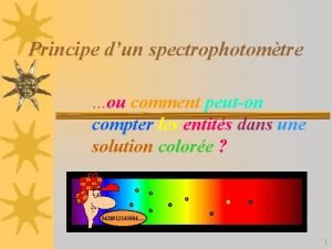 Principe dun spectrophotomtre ou comment peuton compter les