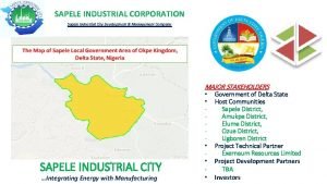 SAPELE INDUSTRIAL CORPORATION Sapele Industrial City Development Management