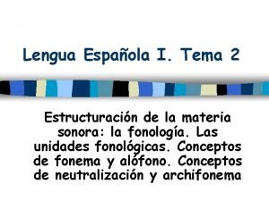 Neutralización y archifonema