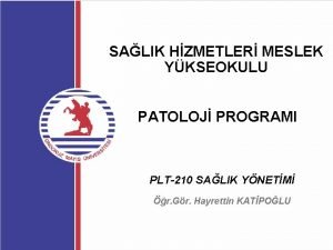 SALIK HZMETLER MESLEK YKSEOKULU PATOLOJ PROGRAMI PLT210 SALIK