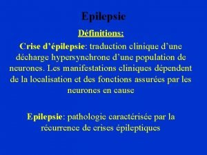 Epilepsie traduction