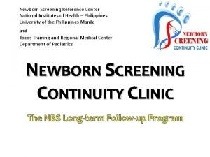 Newborn Screening Reference Center National Institutes of Health
