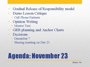 Gradual Release of Responsibility model Demo Lesson Critique