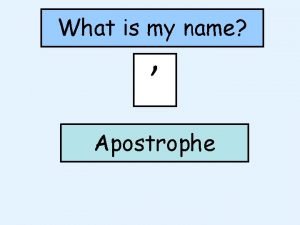 Apostrophe for ownership