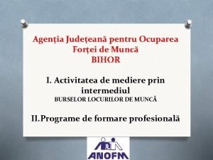 Agenia Judeean pentru Ocuparea Forei de Munc BIHOR