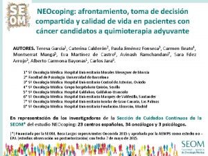 NEOcoping afrontamiento toma de decisin compartida y calidad