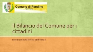 Il Bilancio del Comune per i cittadini Breve