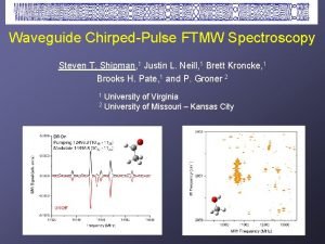 Waveguide ChirpedPulse FTMW Spectroscopy Steven T Shipman 1