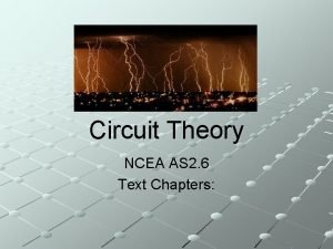 Circuit Theory NCEA AS 2 6 Text Chapters