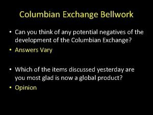 Columbian exchange diagram