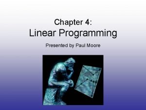 Corner principle linear programming