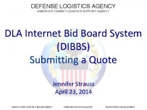 Dla master solicitation Dla master solicitation
