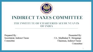Indirect tax committee icai