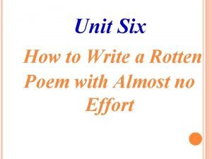Rotten poem example