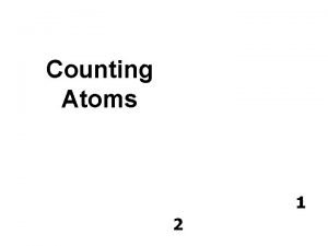 Counting Atoms 1 2 Atomic Symbol 15 9994