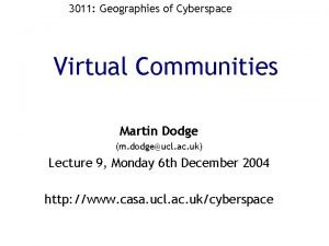 Communities in cyberspace