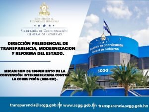 DIRECCIN PRESIDENCIAL DE TRANSPARENCIA MODERNIZACION Y REFORMA DEL