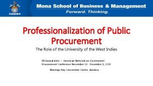 Professionalization of Public Procurement The Role of the