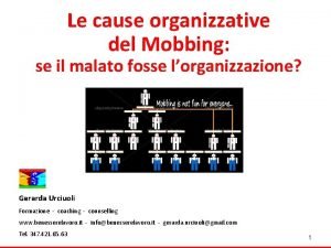 Le cause organizzative del Mobbing se il malato