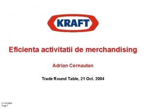 Eficienta activitatii de merchandising Adrian Cernautan Trade Round