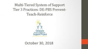 MultiTiered System of Support Tier 3 Practices DEPBS