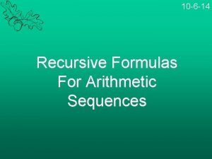 Recursive arithmetic formula