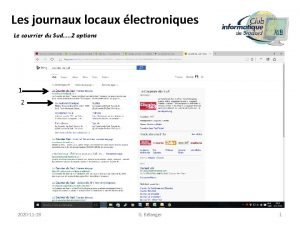 Les journaux locaux lectroniques Le courrier du Sud