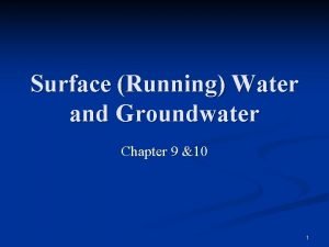 Surface Running Water and Groundwater Chapter 9 10