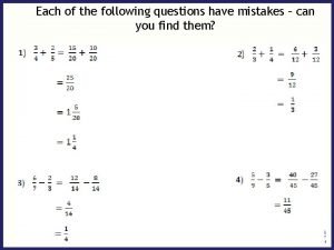 Each of the following answers has two mistakes