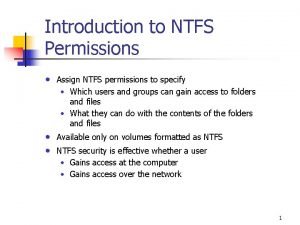 Ntfs permissions