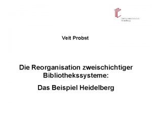 Reorganisation beispiel