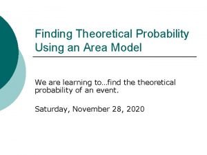 Area models for probability