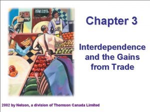 Chapter 3 Interdependence and the Gains from Trade