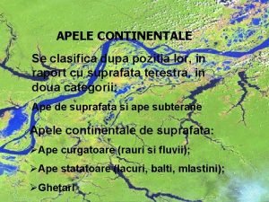 Componentele apei curgatoare