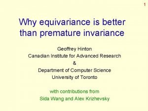 Equivariance vs invariance