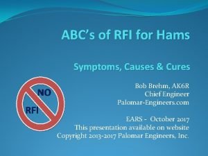 ABCs of RFI for Hams Symptoms Causes Cures