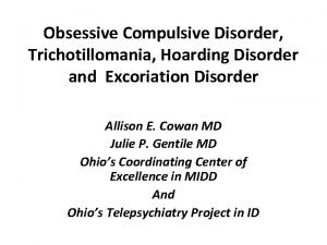Obsessive Compulsive Disorder Trichotillomania Hoarding Disorder and Excoriation