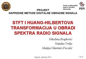 Zavod za elektronike sustave i obradbu informacija PROJEKT