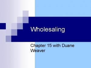Wholesaling Chapter 15 with Duane Weaver Sector Overview