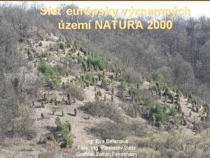 Sie eurpsky vznamnch zem NATURA 2000 Ing Eva