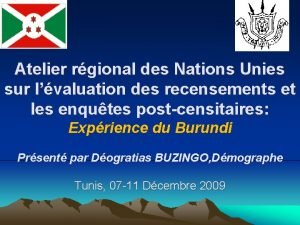 Atelier rgional des Nations Unies sur lvaluation des